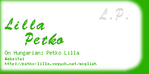 lilla petko business card